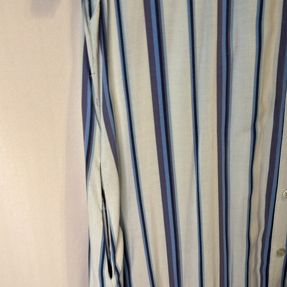 Women’s Jamie & Layla Blue Striped Shirt Dress Button Front Belted Size XL - Picture 3 of 7